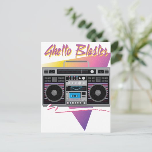 Getto-Blaster-Boombox der 80er Jahre Postkarte (Stehend Vorderseite)