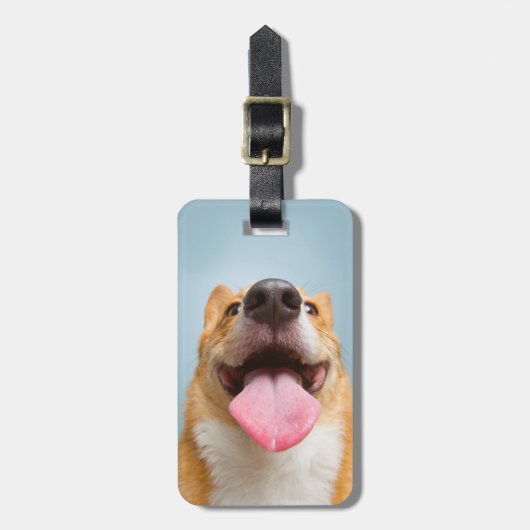 Getty Bilder| sehr glücklicher Corgi Gepäckanhänger (Vorderseite vertikal)