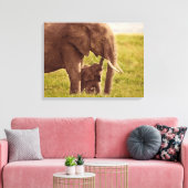 Getty Images | Elephant & Baby Leinwanddruck (Insitu (Wohnzimmer))