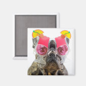 Getty Images | Hund mit Cocktailbrille Magnet (Vorderseite/Rückseite)