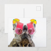Getty Images | Hund mit Cocktailbrille Postkarte (Vorne/Hinten)