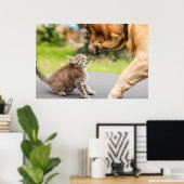 Getty Images | Hund und Katze in Liebe Poster (Heimbüro)
