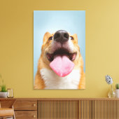 Getty Images | Sehr glücklich Corgi Leinwanddruck (Insitu (Wohnzimmer))