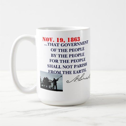 GETTYSBURG-ADRESSE KAFFEETASSE (Links)