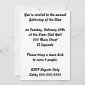 Gettysburg-Adresse laden ein Einladung (Rückseite)