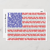 Gettysburg-Adresse laden ein Einladung (Vorne/Hinten)