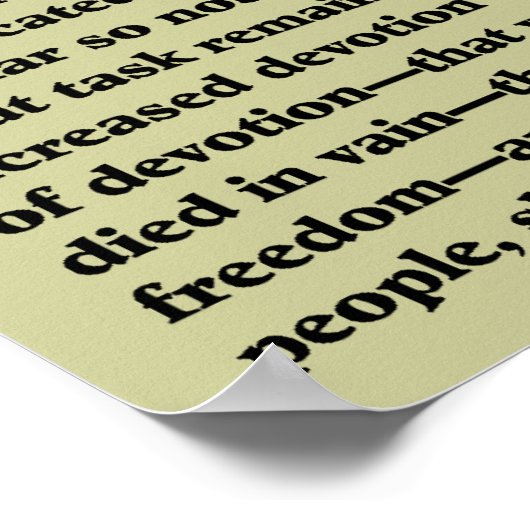 Gettysburg-Adresse Poster (Ecke)