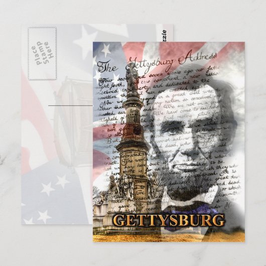 Gettysburg-Adresse Postkarte (Vorne/Hinten)