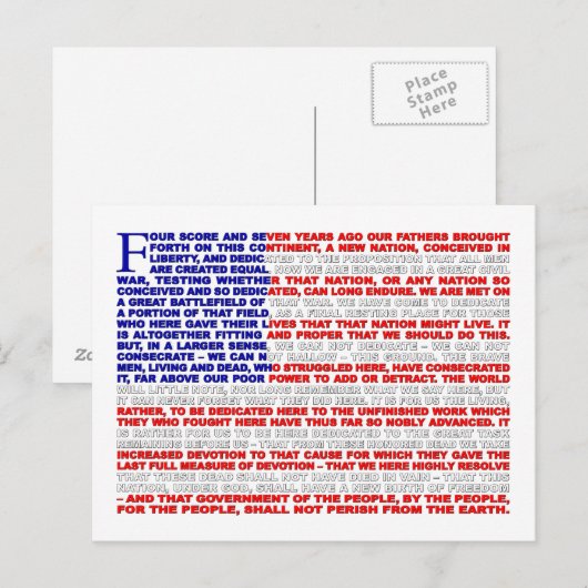 Gettysburg-Adresse Postkarte (Vorne/Hinten)