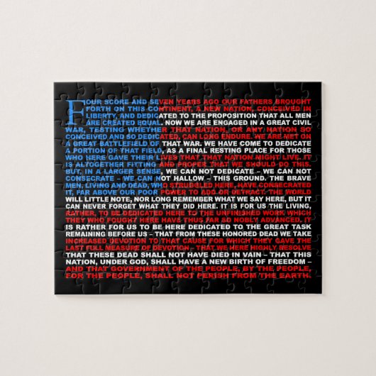 Gettysburg-Adresse Puzzle (Horizontal)