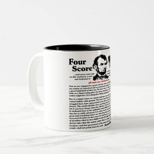 Gettysburg-Adresse Zweifarbige Tasse (Vorderseite Links)