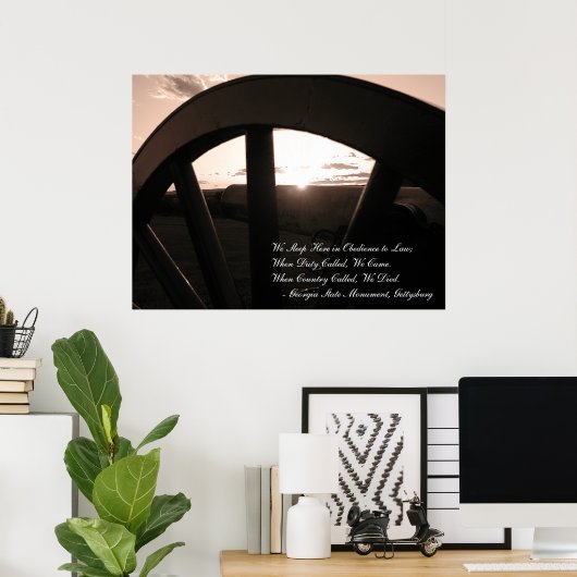 Gettysburg: Canon & Sunset mit Memorial - Poster (Heimbüro)