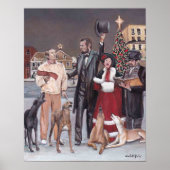 Gettysburg Christmas II Greyhound Dog Art Print Poster (Vorne)