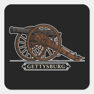 Gettysburg-Kanone Quadratischer Aufkleber