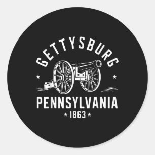 Gettysburg Pennsylvania 1863 Gefechtsfeldkrieg Ziv Runder Aufkleber