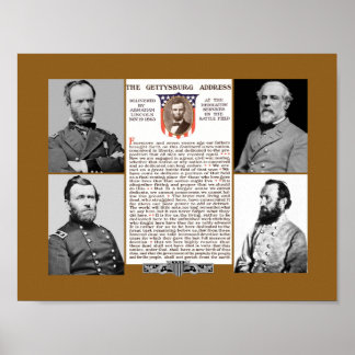 Gettysburg-Rede anlässlich des Tags des Präsidente Poster