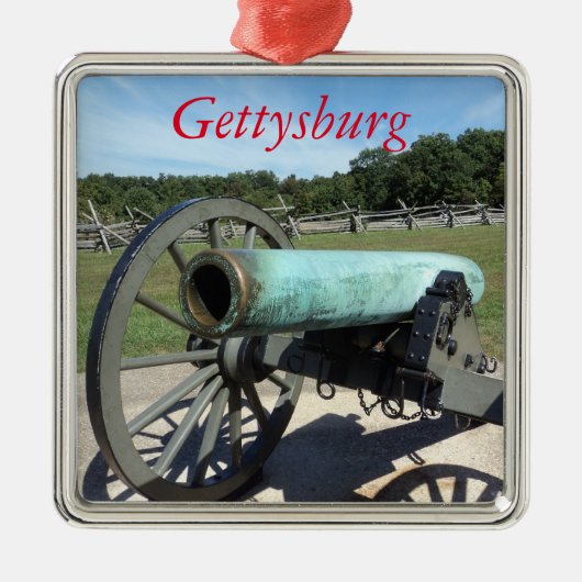 Gettysburg-Schlachtfeld-Verzierung Silbernes Ornament (Vorne)