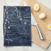 Gettysburg-Schlachtfeld-zivile Kriegs-Karte (1863) Geschirrtuch (Viertel Falte)