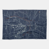 Gettysburg-Schlachtfeld-zivile Kriegs-Karte (1863) Geschirrtuch (Horizontal)