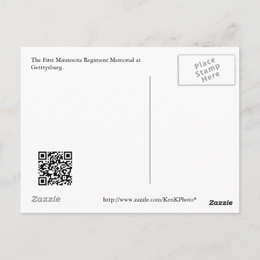 Gettysburg Statue I Postcard Postkarte (Rückseite)