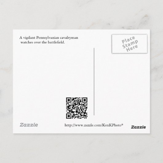 Gettysburg Statue II Postkarte (Rückseite)