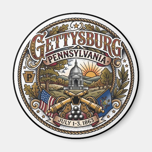Gettysburg USA Magnet (Vorne)