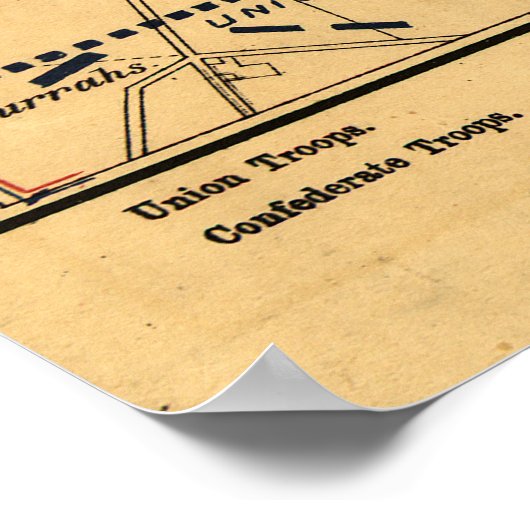 Gettysburg & Vicinity Truppenpositionen 3. Juli 18 Poster (Ecke)