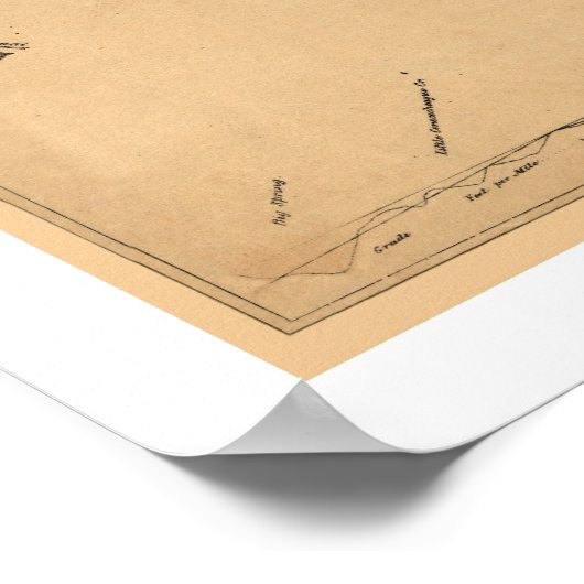 Gettysburger Eisenbahnkarte 1839 Poster (Ecke)