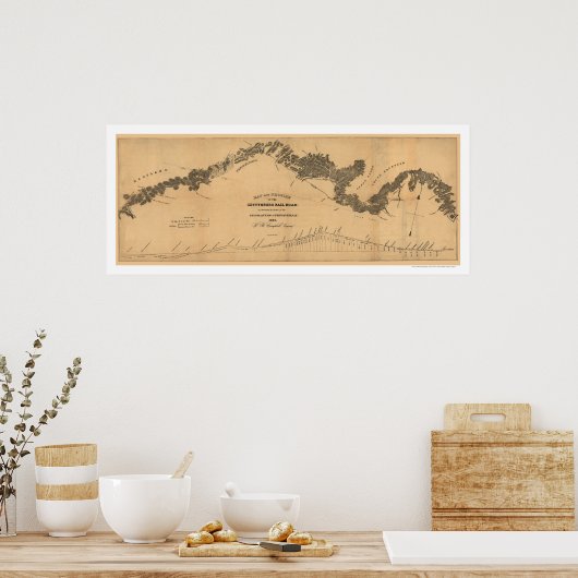 Gettysburger Eisenbahnkarte 1839 Poster (Küche)