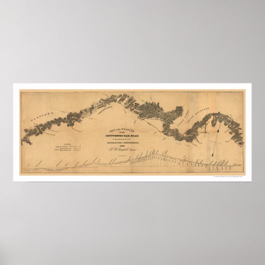 Gettysburger Eisenbahnkarte 1839 Poster (Vorne)