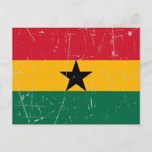 Getüffelte und kratzte Ghana-Flagge Postkarte