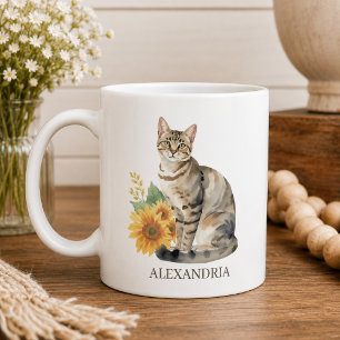 Getüpfelte Katzenmonogramm Kaffeetasse