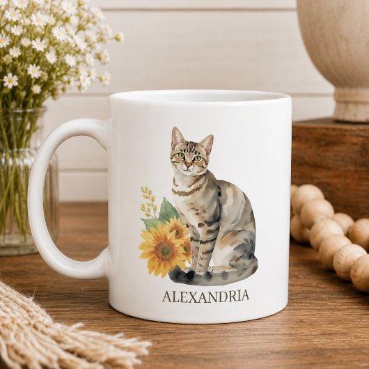 Getüpfelte Katzenmonogramm Kaffeetasse
