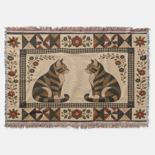 Getüpfelte Katzenquilt Decke (Vorderseite)