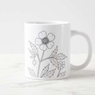 Geum canadense - White Avens - Nationale Pflanze Jumbo-Tasse