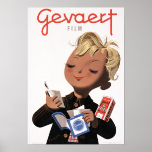 GEVAERT FILM Belgien Kamera Fotografie Retro Art Poster
