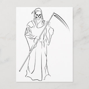 Gevatter / Pate / Grimm Postkarte