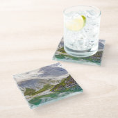 Gewachsen im Blau Glasuntersetzer (Schrägansicht)