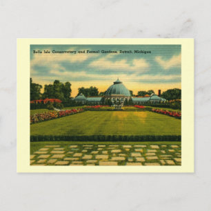 Gewächshaus, Belle Isle, Detroit Vintage Postkarte