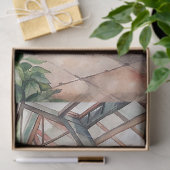 Gewächshaus für Vintage rote Rosen Seidenpapier (Geschenk)