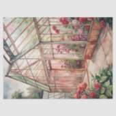 Gewächshaus für Vintage rote Rosen Seidenpapier (Vorderseite)