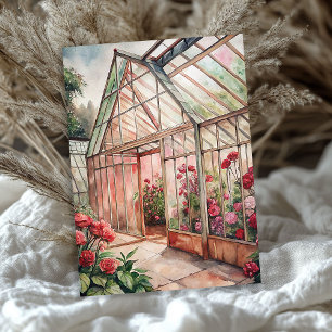 Gewächshaus für Vintage rote Rosen Seidenpapier