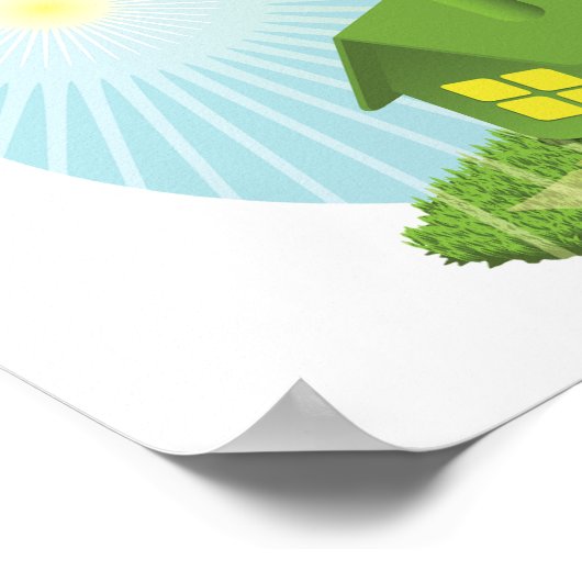 Gewächshaus mit Solarenergiplakat Poster (Ecke)