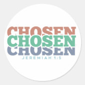 Gewählt - Jeremiah 1:5 Runder Aufkleber (Vorderseite)