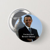 Gewählter Präsident - Barack Obama Buton Button (Vorne & Hinten)