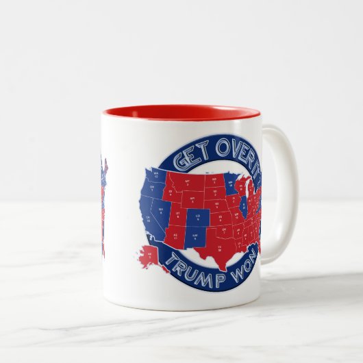 Gewählter Präsident Trumpf gewann rote weiße blaue Zweifarbige Tasse (VorderseiteRechts)