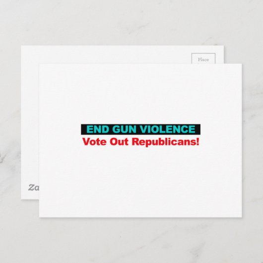 Gewalt beenden - Republikaner abstimmen Postkarte (Vorne/Hinten)