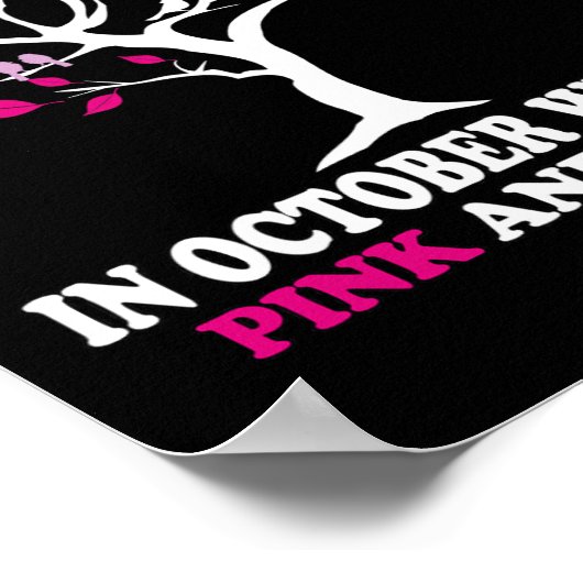 Gewalt Brustkrebs-Bewusstsein Monat Band-Tree Poster (Ecke)