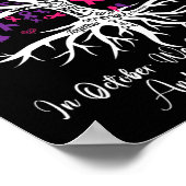 Gewalt Brustkrebs-Bewusstsein Monat Band-Tree Poster (Ecke)
