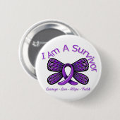 Gewalt im Inland Schmetterling Ich bin ein Überleb Button (Vorne & Hinten)